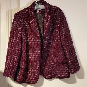 VINTAGE PURPLE W MULTICOLORED ACCENT BLAZER